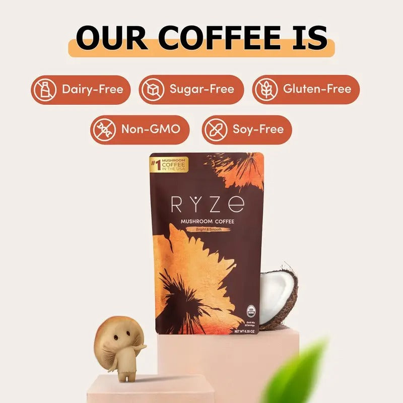 RYZE Mushroom Coffee for Energy & Focus