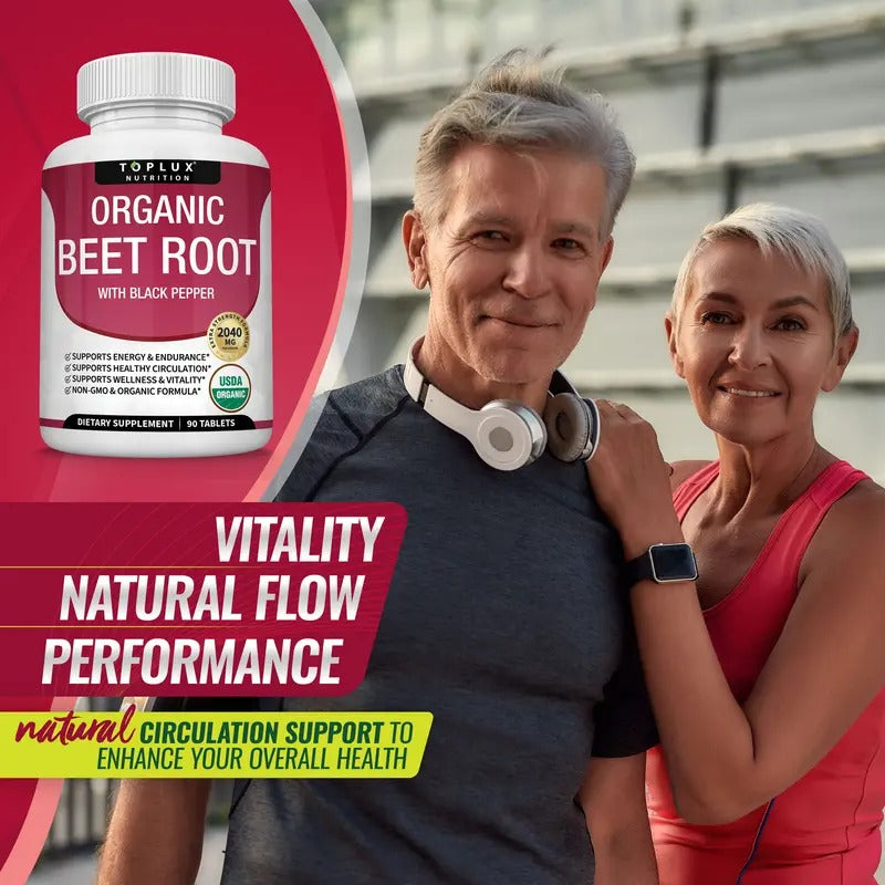 Toplux Organic Beet Root Nitric Oxide Booster 2040mg – 90 Vegan Tablets