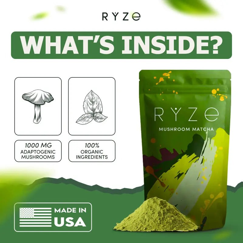 RYZE Organic Mushroom Matcha Blend