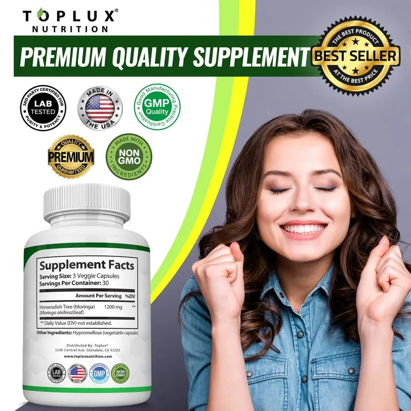 Toplux Moringa Capsules 1200mg – 90 Capsules