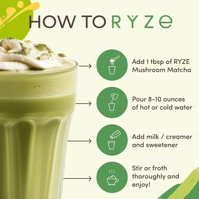 RYZE Organic Mushroom Matcha Blend