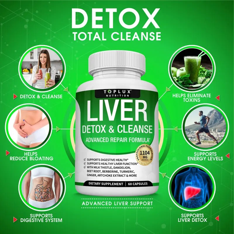 Toplux Liver Cleanse Detox & Repair Supplement | 60 Capsules
