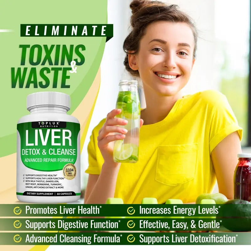 Toplux Liver Cleanse Detox & Repair Supplement | 60 Capsules