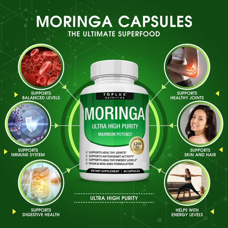Toplux Moringa Capsules 1200mg – 90 Capsules