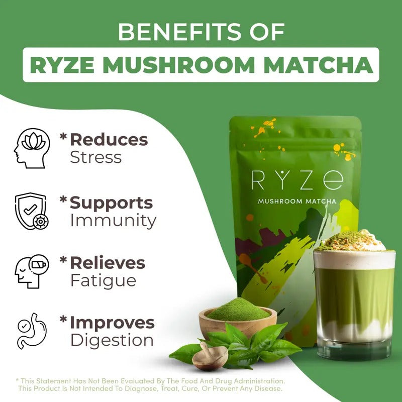 RYZE Organic Mushroom Matcha Blend