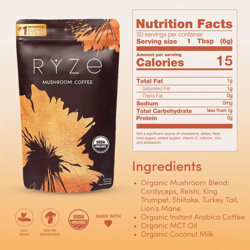 RYZE Mushroom Coffee Starter Kit 3-Pack
