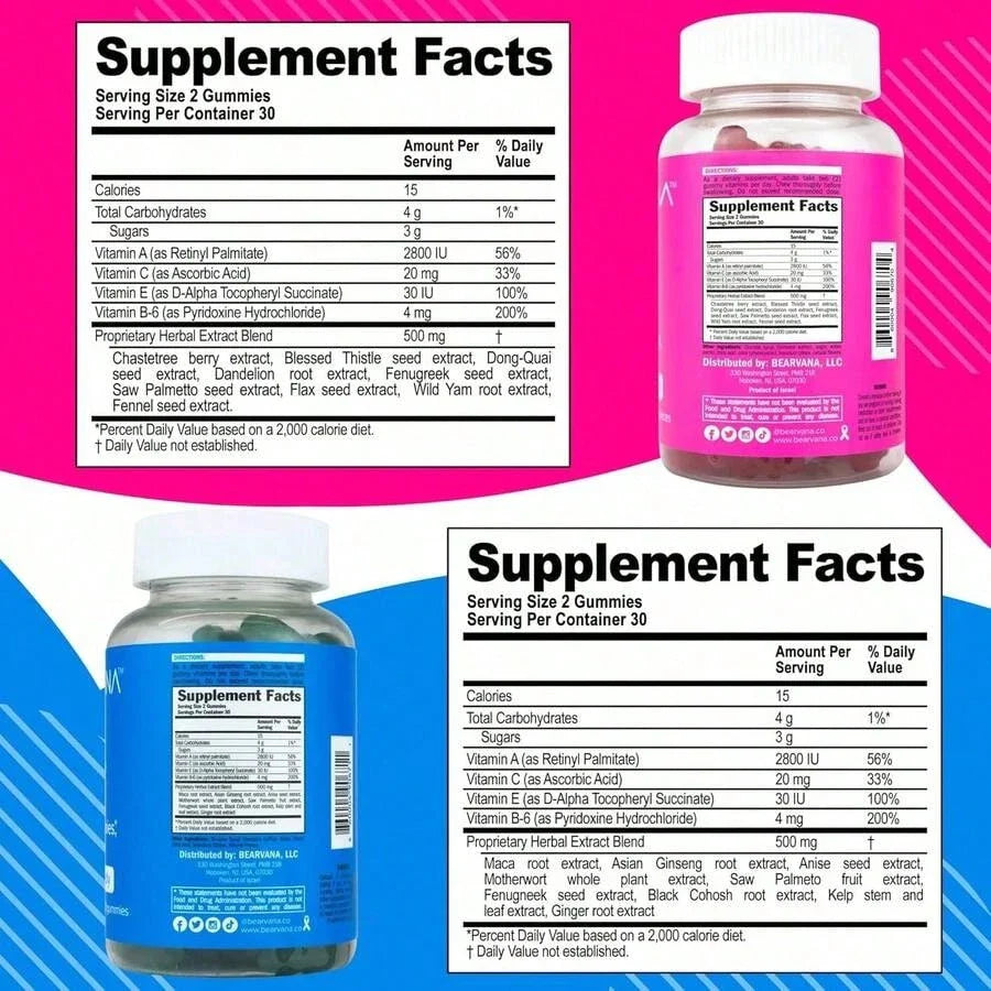 BEARVANA Berry Gummies for Women | All-in-One Multivitamin, 2-Pack
