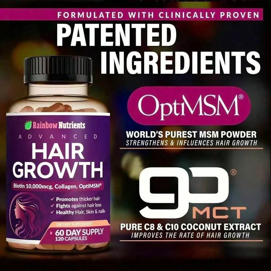 Miriyalyad 24-in-1 Hair Growth Vitamins | Biotin, Collagen & MSM, 60 Day Supply