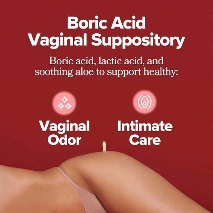 O Boric Acid Vaginal Suppositories | Lactic Acid & Aloe, 12 Ct