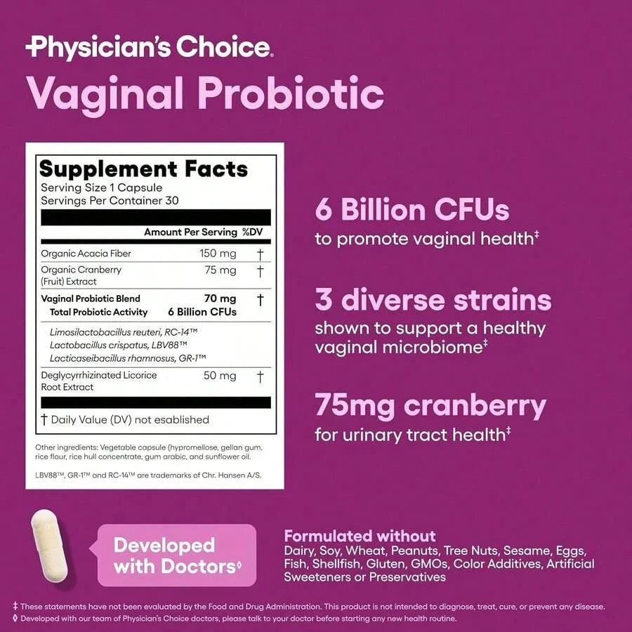 Physician’s CHOICE Probiotics for Women | PH Balance & Feminine Health, 30 CT