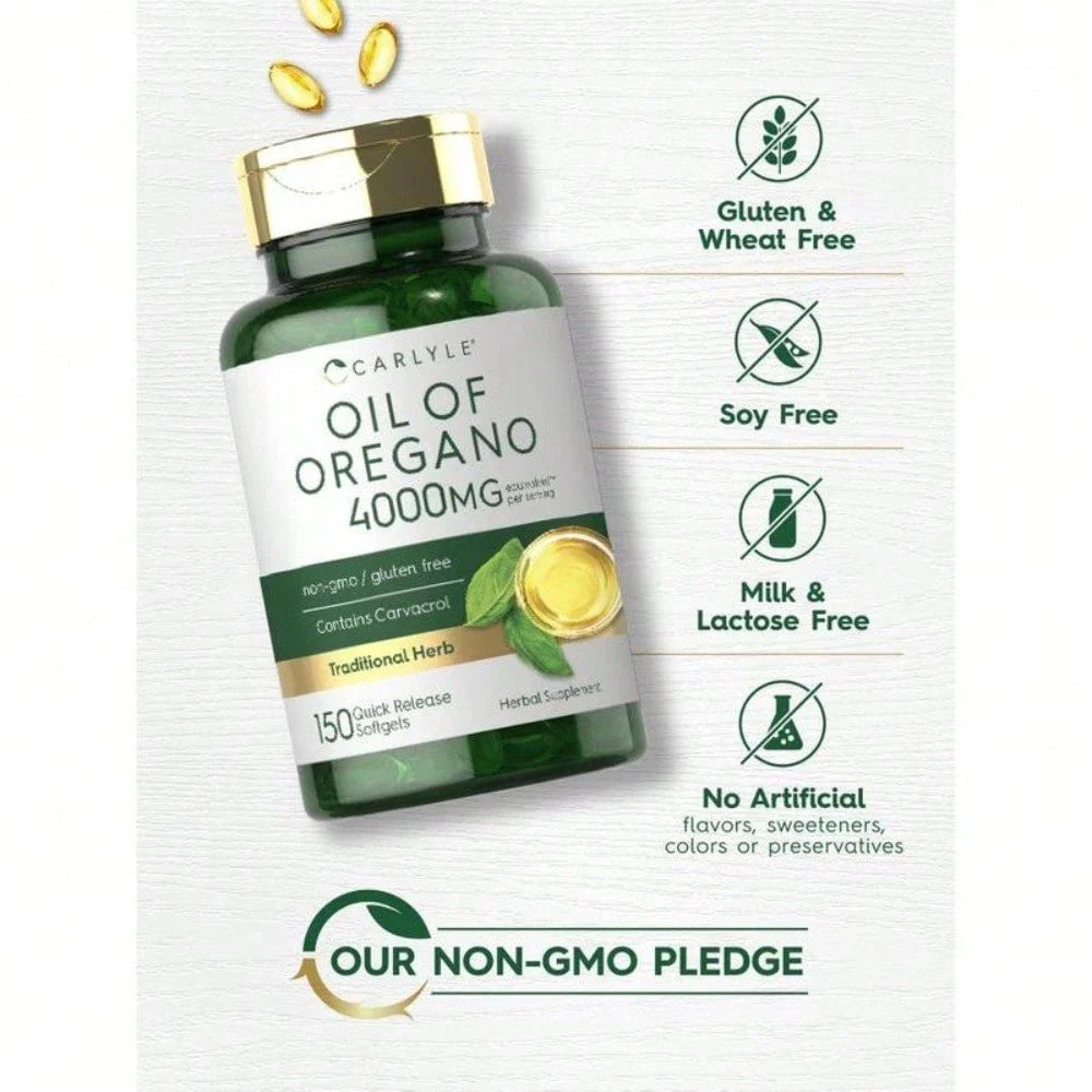 Carlyle Oregano Oil 4000mg | Carvacrol Softgels, 150 Count
