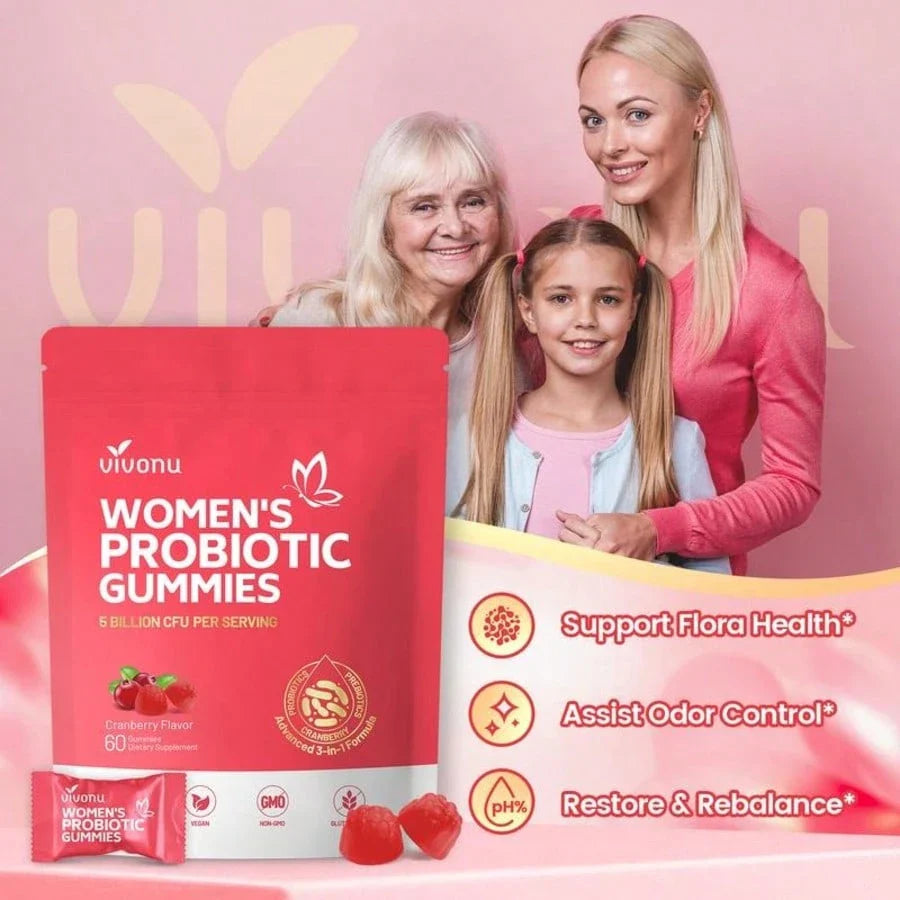 Cranberry Probiotic Gummies | Women’s Health & Body Balance, 60 Count