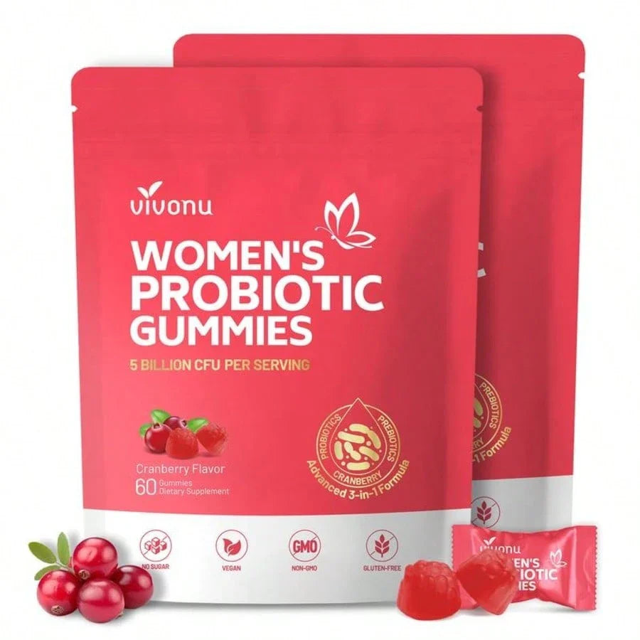 Cranberry Probiotic Gummies | Women’s Health & Body Balance, 60 Count