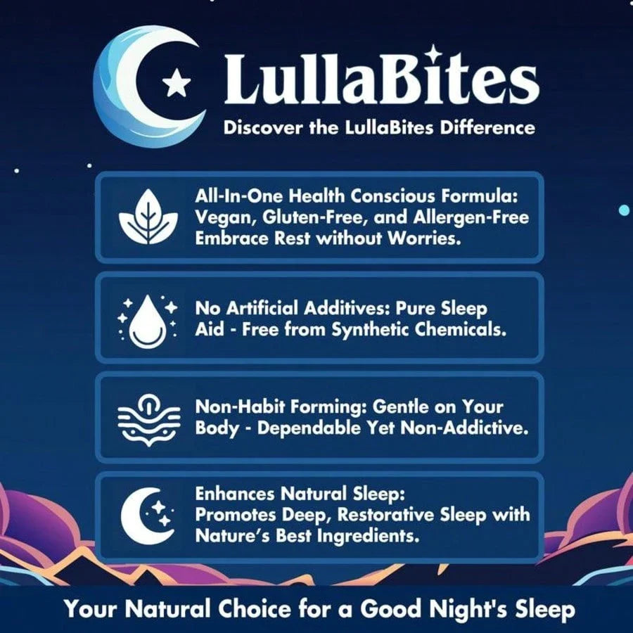 LullaBites Natural Sleep Gummies | Melatonin-Free, Strawberry Stars, 30 Servings