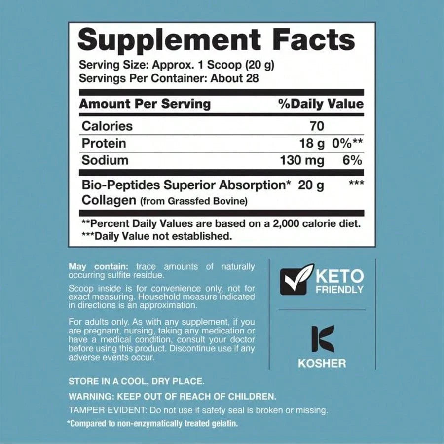 NeoCell Collagen Bio-Peptides Powder 20oz | Grass-Fed Protein Supplement