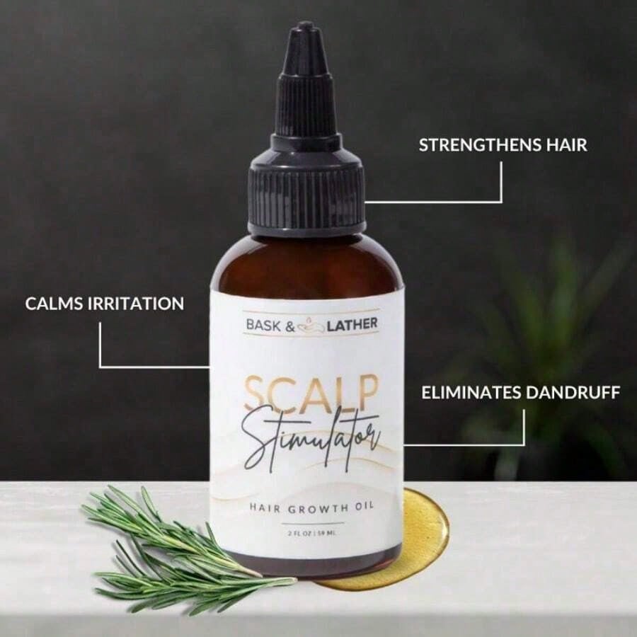 Bask & Lather Scalp Stimulator | Rosemary & Mint Hair Growth Oil