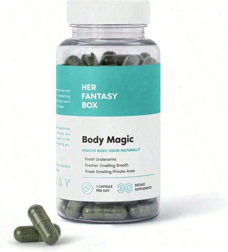 BodyMagic Body Deodorizing Supplement | Vegan Odor Control, 30 Capsules