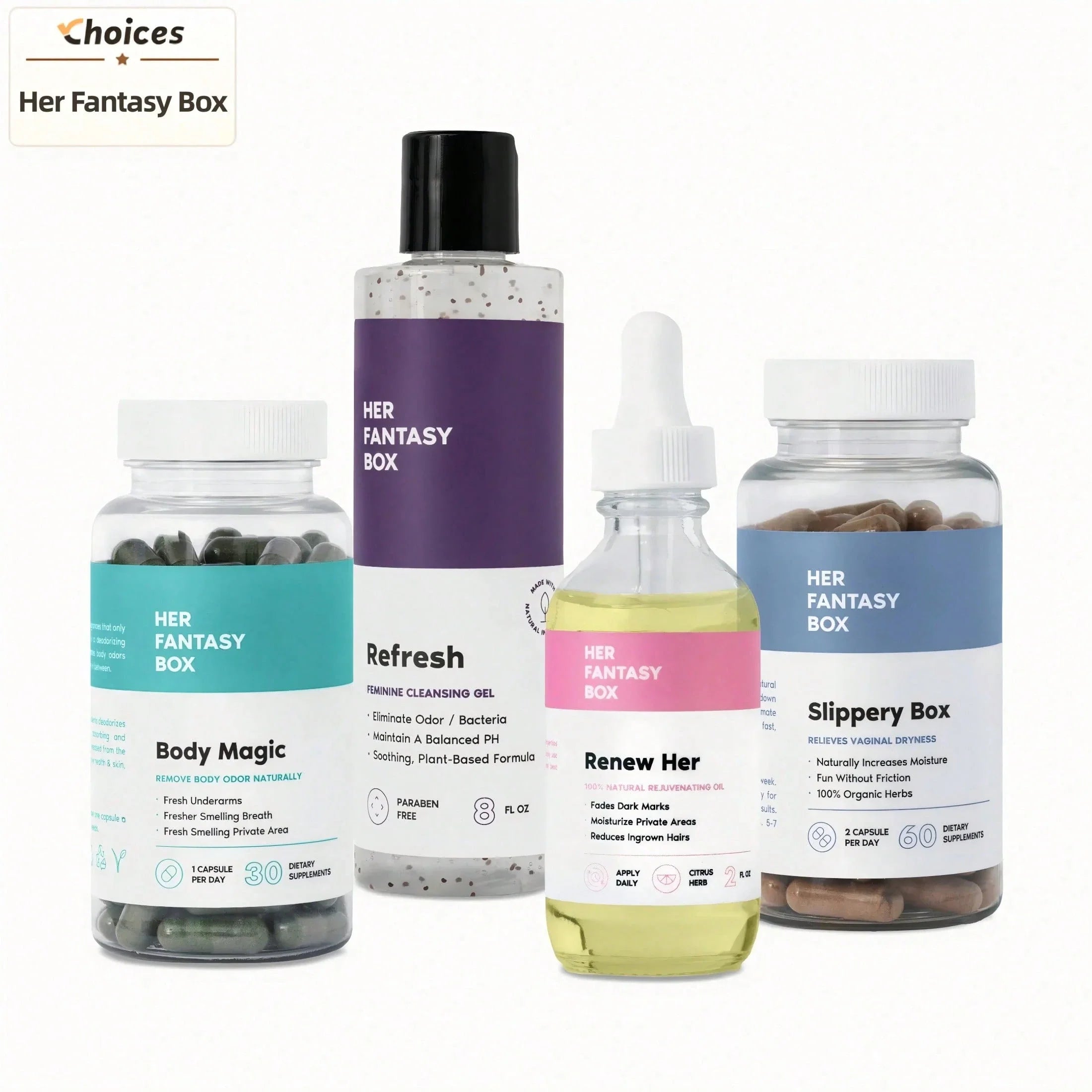 HERFANTASYBOX Feminine Care Bundle | PH Balance, Odor & Moisture Support