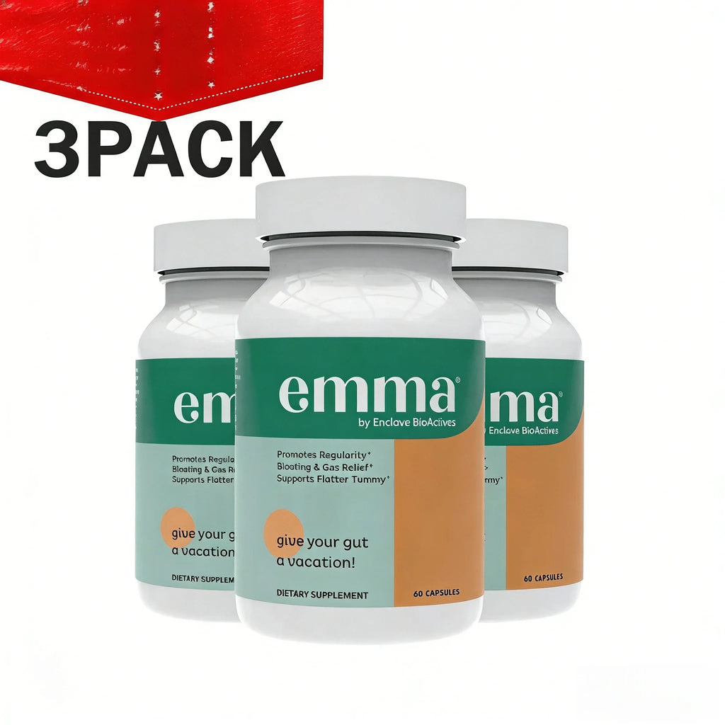 Emma Gut Health Supplement 3-Pack | Digestive & Bloating Support, 60 Capsules Each