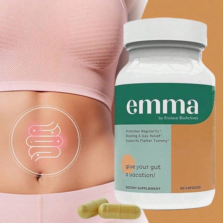 Emma Gut Health Supplement 3-Pack | Digestive & Bloating Support, 60 Capsules Each