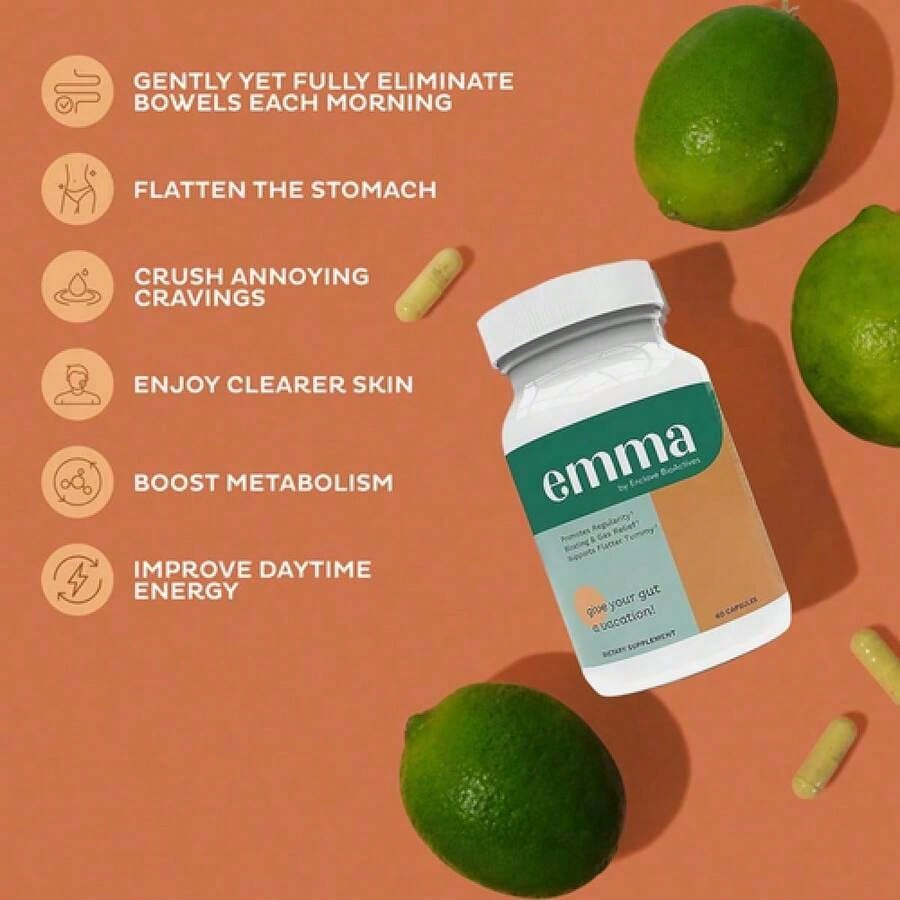 Emma Gut Health Supplement 3-Pack | Digestive & Bloating Support, 60 Capsules Each