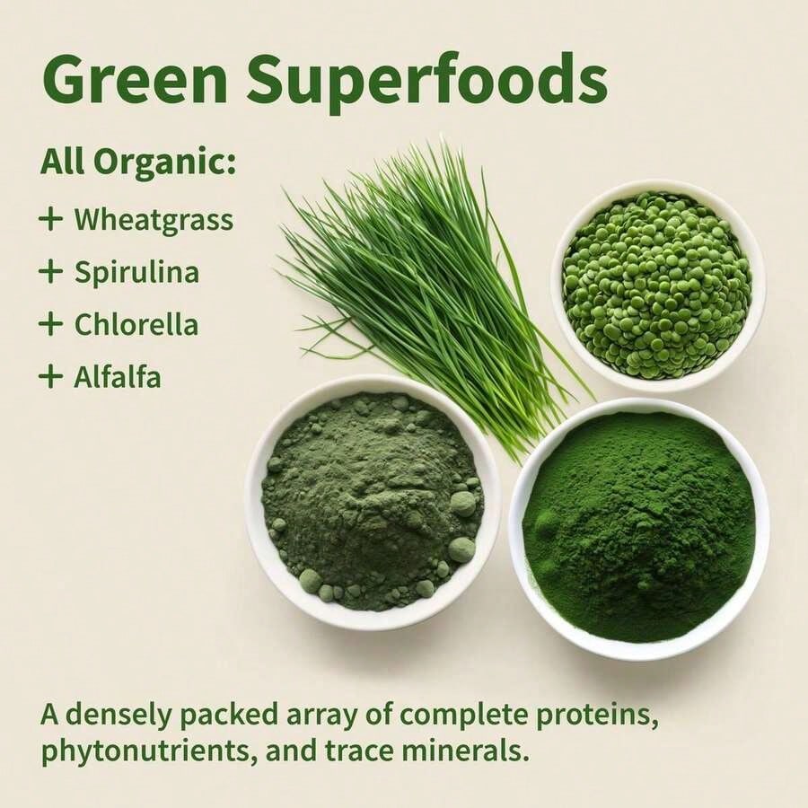 '- Spirulina + Chlorella - 30 Servings - Natural Supplement Capsules Healthcare Edible