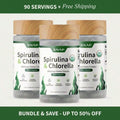 '- Spirulina + Chlorella - 30 Servings - Natural Supplement Capsules Healthcare Edible