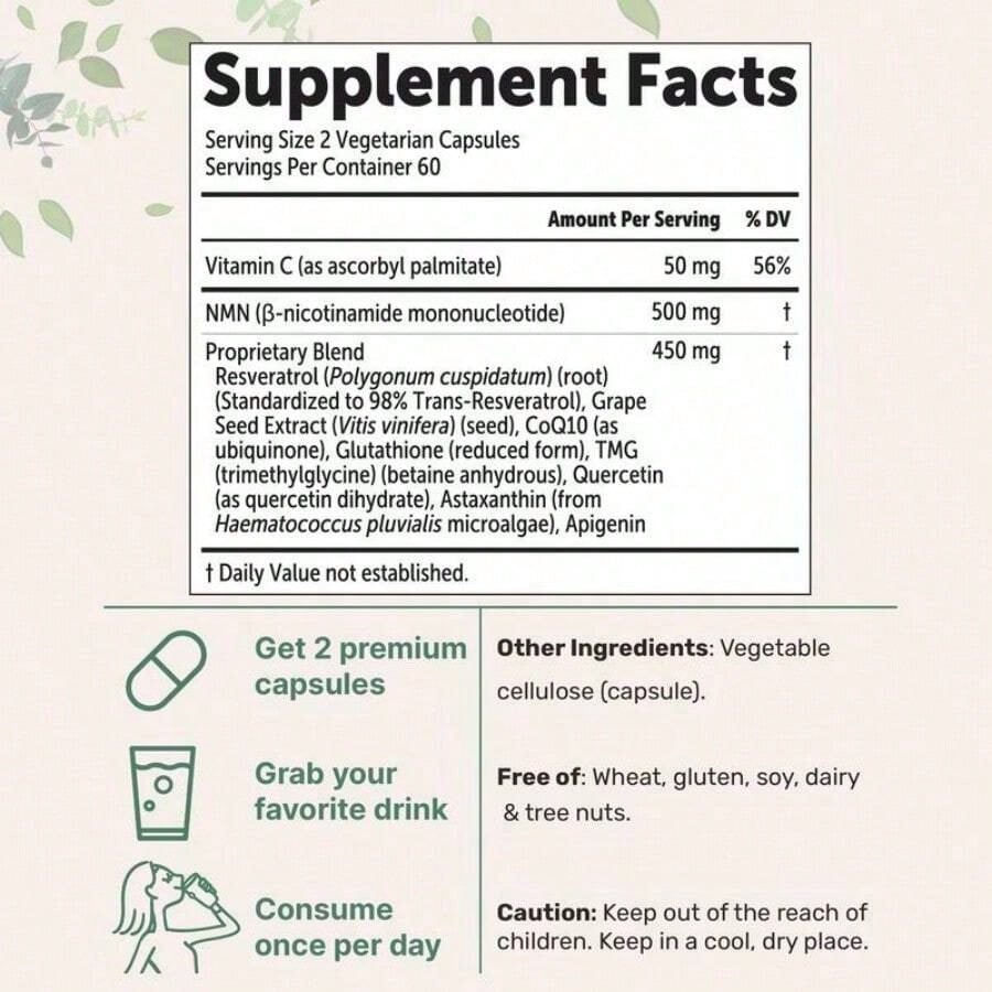 MOTHER'S DAY SPECIAL! MicroIngredients NMN 1000mg Per Serving, 120ct, Ultimate Wellness For Mom