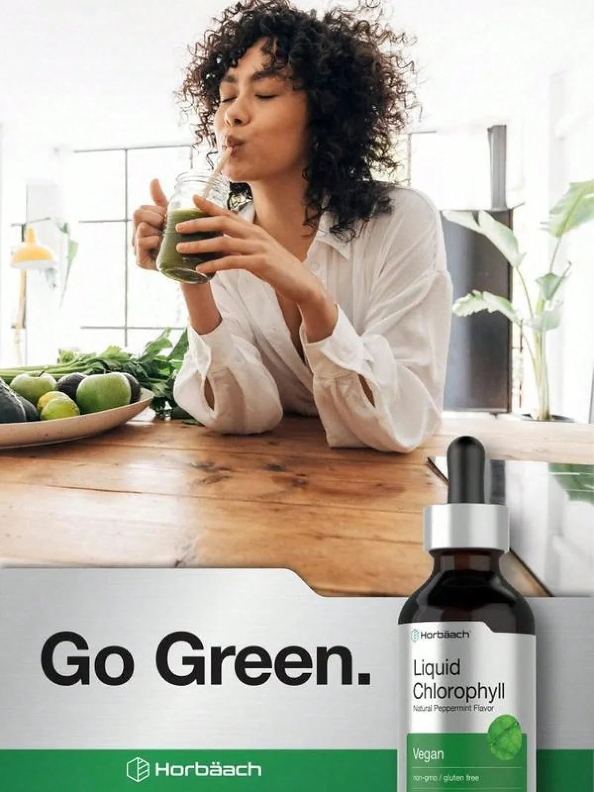 Horbäach Liquid Chlorophyll Drops| 2 Oz| Vegan, Non-GMO, And Gluten Free Formula| Natural Peppermint Flavor