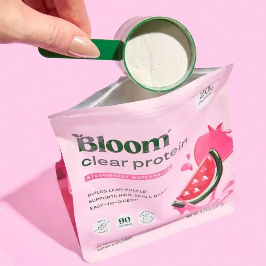 Bloom Nutrition Clear Protein | Clear Whey & Collagen Blend, 20g Protein, Low Calorie Fruity Protein Drink For Women