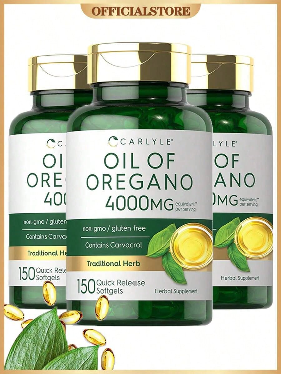 Carlyle Oregano Oil Softgels –Equivalent To4,000 Mg OfOregano Leafper Serving | Contains Naturally-Occurring Carvacrol | Mediterraneanand Wild Harvested | Quick ReleaseSoftgels | 150 Quick-Release Capsules