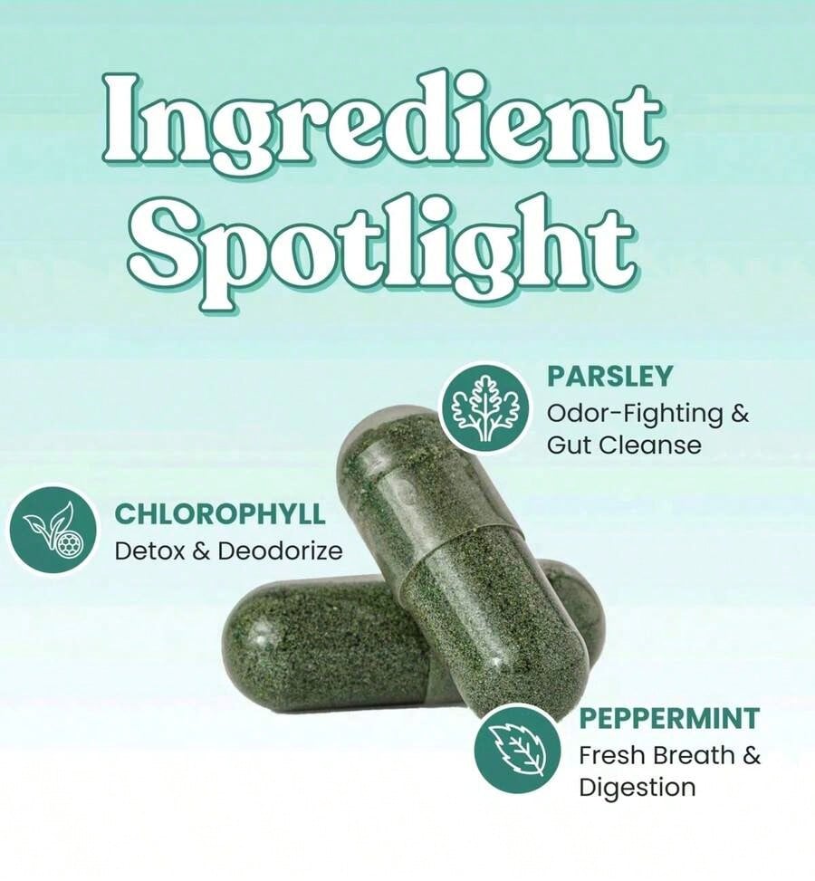 Chlorophyll Capsules – Vegan Detox & Digestion Support, Gut & Skin Health, 30 Capsules (200 Mg)