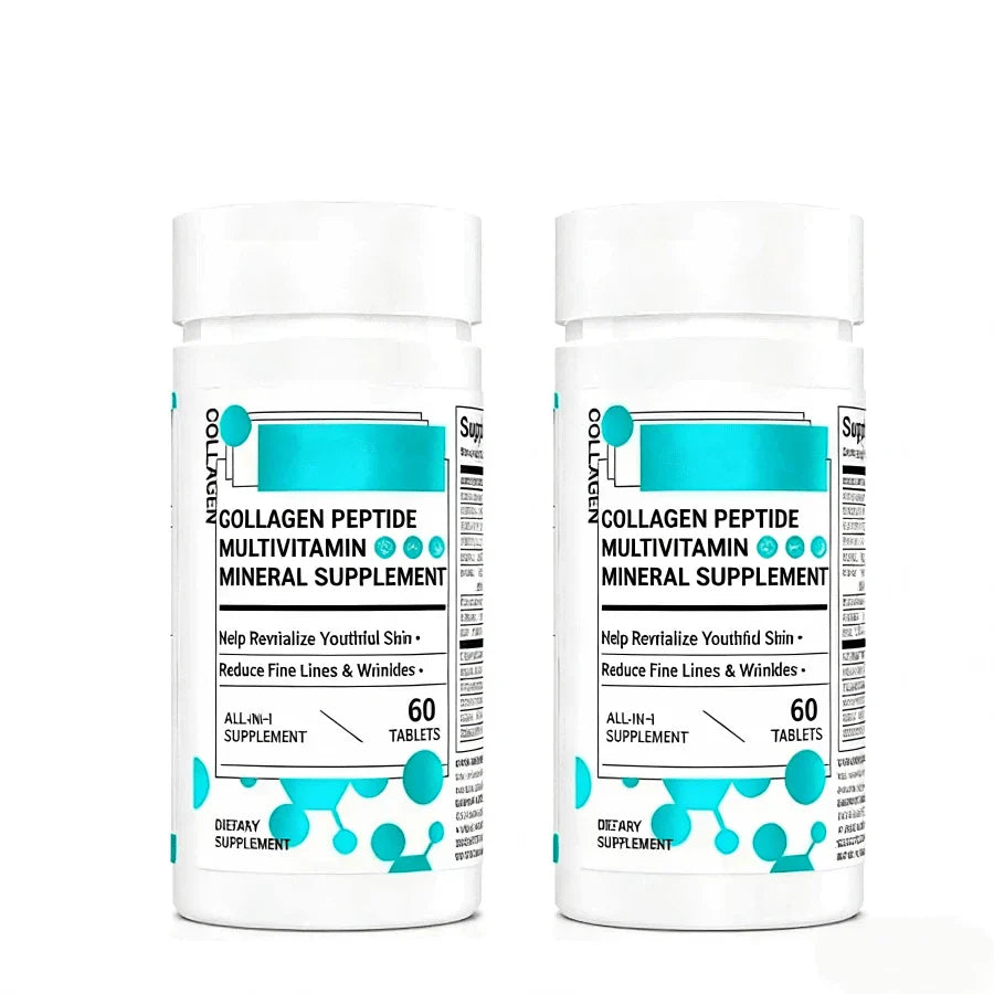 Collagen Peptide Multivitamin Supplement, With Vitamin D3, C, E, B Complex, Probiotics & Minerals, All-In-One Daily Collagen Pills For Adults, 60 Tablets