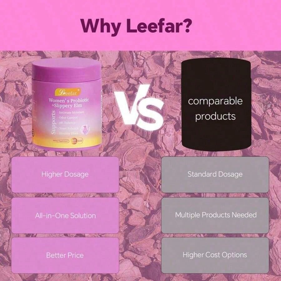 LEEFAR Her Juicy Feminine Probiotics Gummies- All In One Solution With Slippery Elm And Prebiotics&Lactobacillus Probiotic Blend For Women's PH Balance And Dryness - Hawaiian Pineapple Gummies 60 Count Hawaiian Pineapple Women's Probiotic