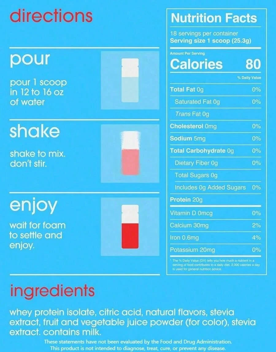 GRAMMS Clear Whey Protein For Women – Strawberry Acai – 20g Grass-Fed Isolate, Zero Sugar & Lactose – Light, Bloat-Free Protein Powder – 80 Calories, 18 Servings