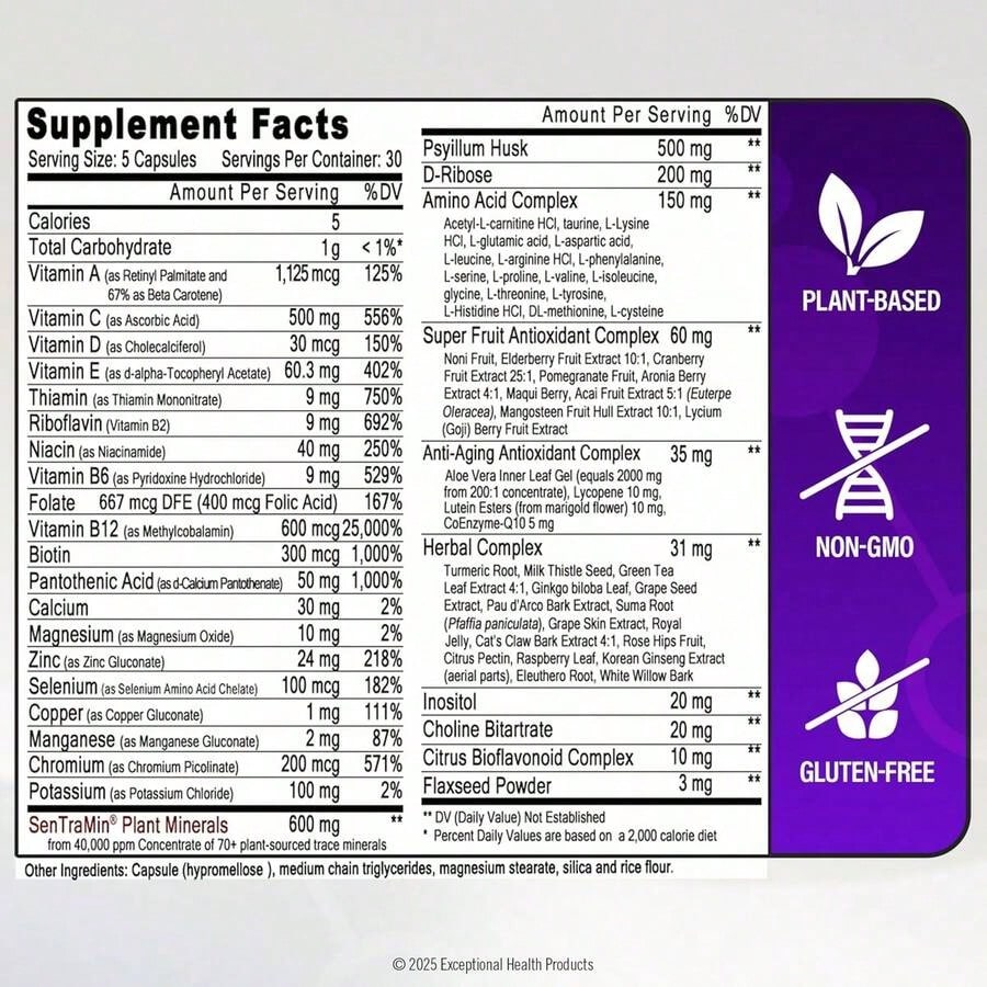 Immuno 150, Immune Support Supplement, Packed With 70 Plant Minerals, 13 Essential Vitamins And 68 Additional Nutrients-150 Vegetable Capsules- Immune Boost For All Age Groups
