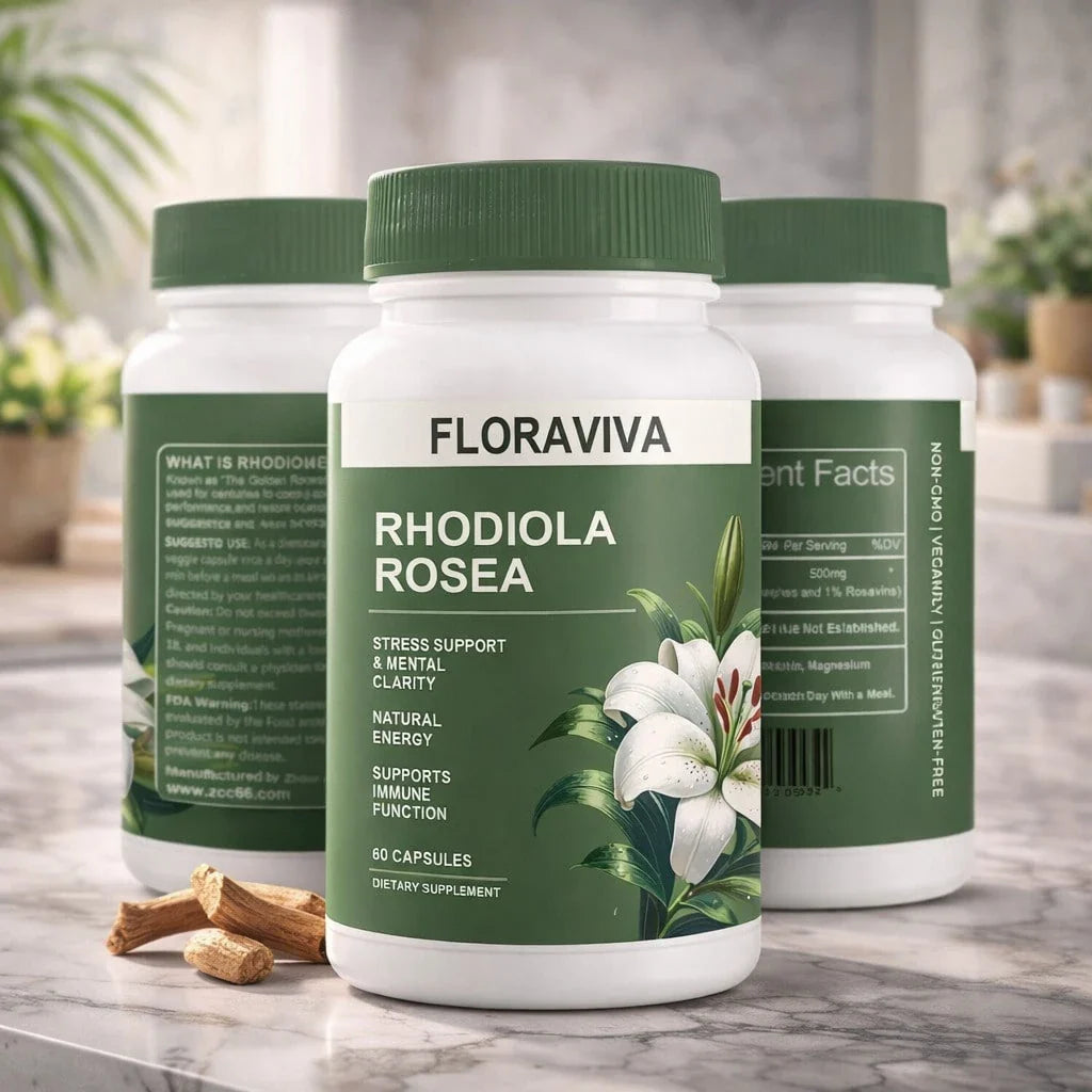 Rhodiola Rosea Capsules For Stress Support & Natural Energy – Adaptogen Supplement For Focus, Mood & Mental Clarity, Daily Wellness Formula (60 Capsules)