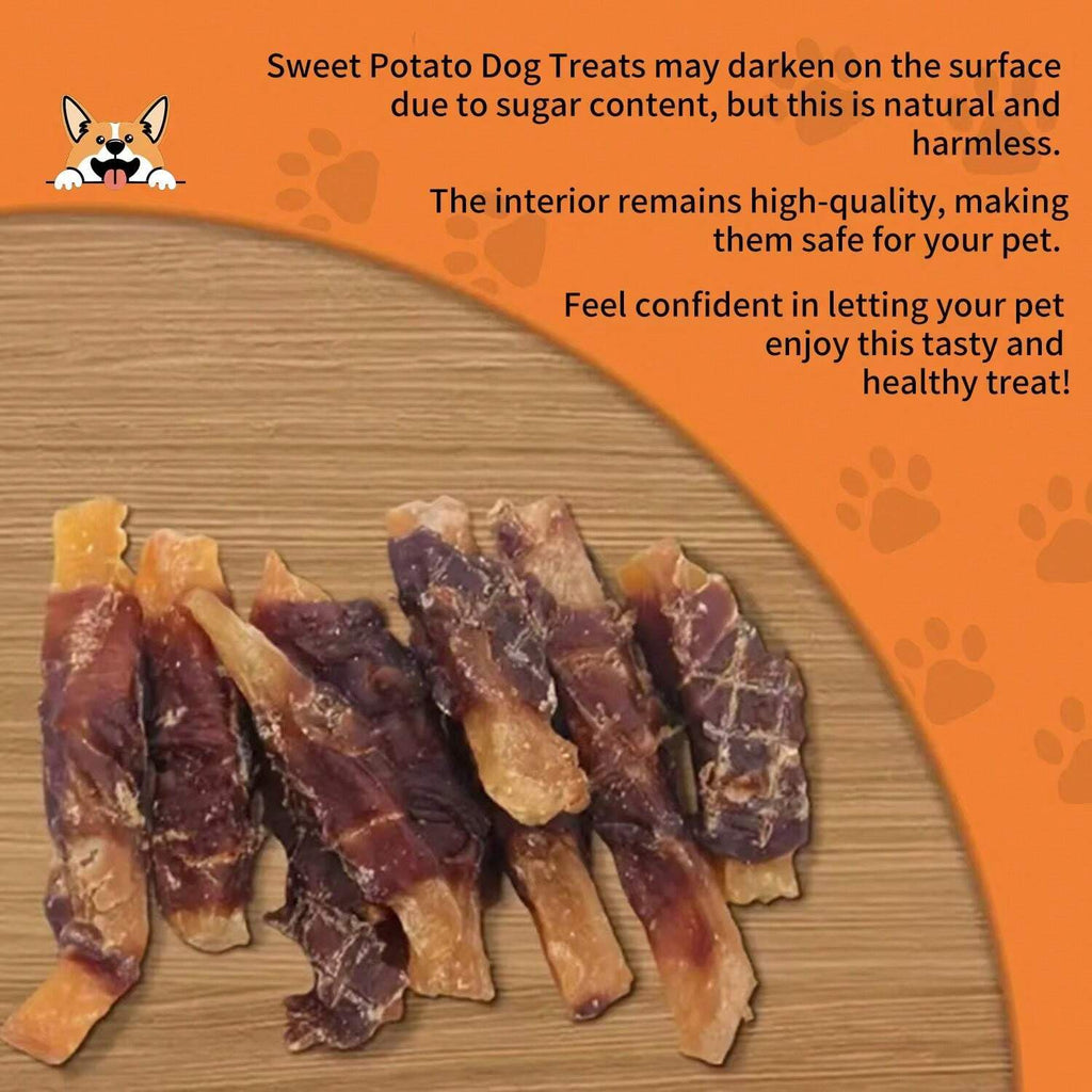 10.58oz Premium Real Chicken Wrapped Sweet Potato Dog Treats - High-Protein, Rawhide-Free, Ideal For Training, Dental Health, And Puppies -