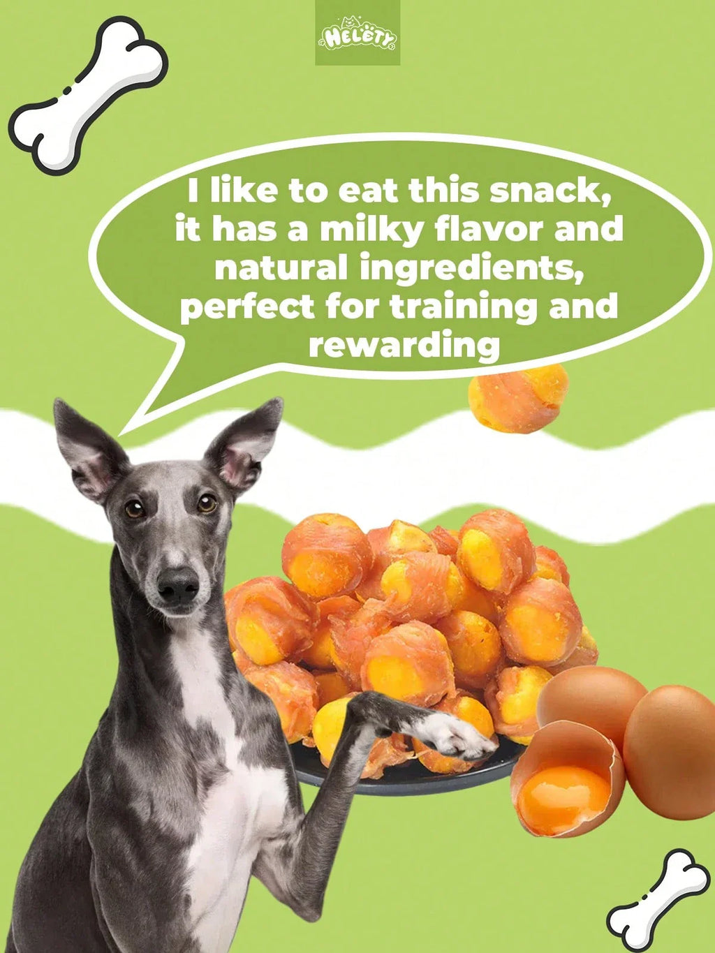 helety 200g/500g/1000gDog Snacks, Chicken And Duck Meat Rolls, Egg Yolk Dog Teeth Grinding Snacks, Teeth Cleaning Snacks, Interactive Pet Snacks