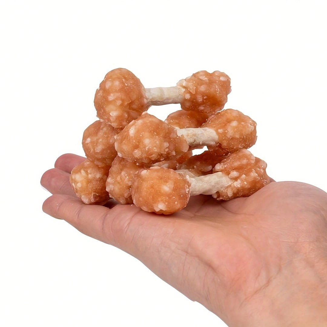 helety Chicken Dumbbells For Dogs, Chicken Dog Treats For Small, Medium And Large Breeds, Natural Dog Treats, Rice Dog Treats, Healthy, High In Protein, Easily Digestible, Long-Lasting, Perfect Dog Training Reward Treats.