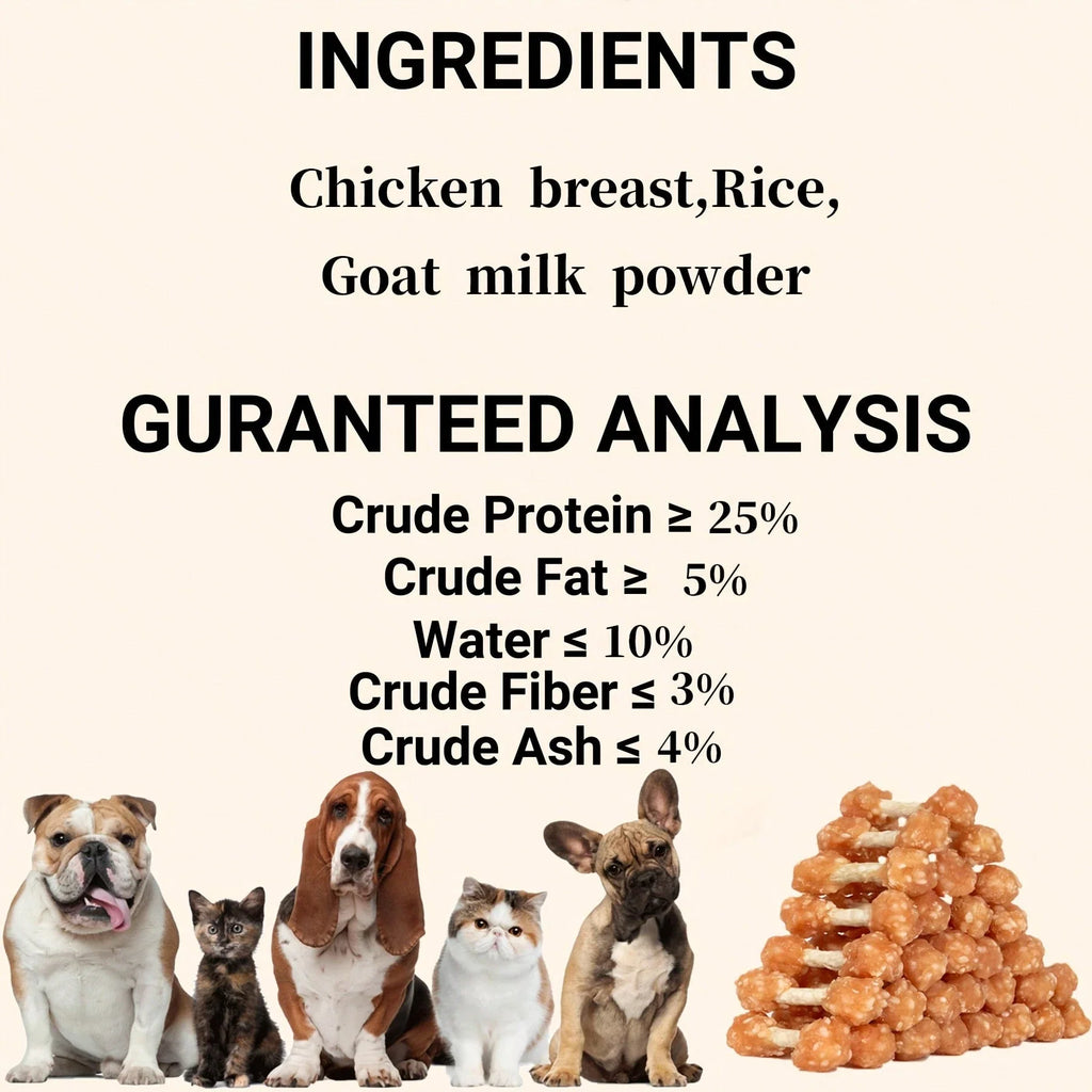 helety Chicken Dumbbells For Dogs, Chicken Dog Treats For Small, Medium And Large Breeds, Natural Dog Treats, Rice Dog Treats, Healthy, High In Protein, Easily Digestible, Long-Lasting, Perfect Dog Training Reward Treats.