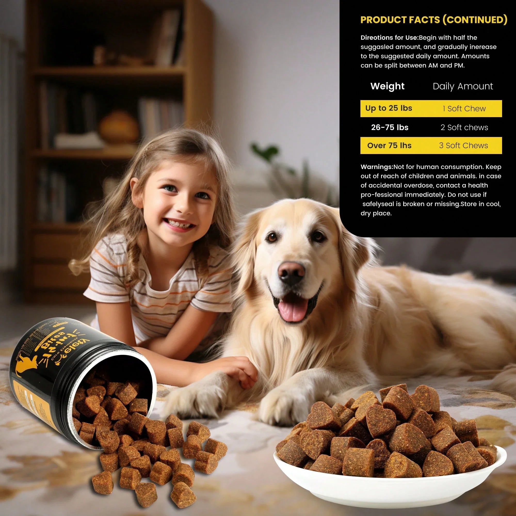 helety Pet 8-In-1 Complex Vitamin, 14 In-1 Multi-Element Phospholipid Formula Dog Vitamin