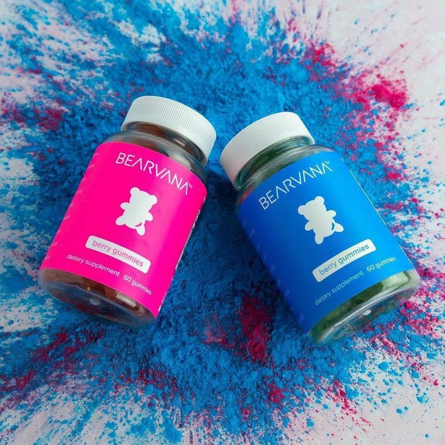 BEARVANA Gummies Combo Pack, Pink & Blue - Fuller Feminine Contours, Radiant Skin, Healthy Hair & Nails, Workout Aid For Curves Building - Berry Flavored Vegan Vitamin Supplement For Women - 120 Count, Health, Gummies,