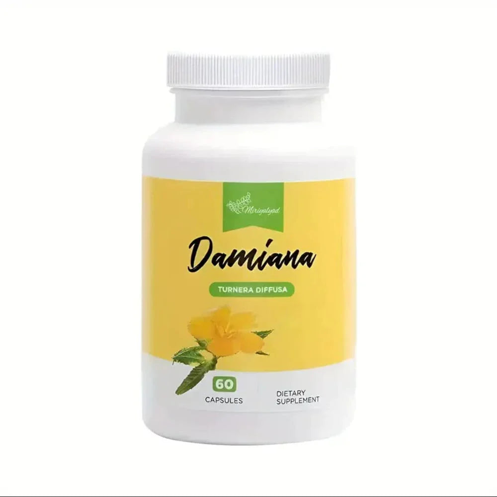 Damiana, Containing Damiana Leaves, Gelatin Capsules, Rice Flour And Magnesium Stearate, A Dietary Supplement For Maintaining Energy Balance And Having A Good Sleep, 60 Capsules | Vitamins And Supplement