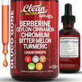 Free Shipping - Organic Ceylon Cinnamon Berberine Liquid Drops Supplement With Bitter Melon Extract, Glucomannan, Gymnema, Chromium, Turmeric, Organic Panax Ginseng, Daily Healthy, For Women, For Man