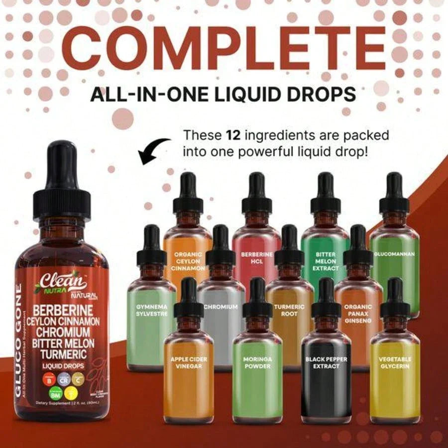 Free Shipping - Organic Ceylon Cinnamon Berberine Liquid Drops Supplement With Bitter Melon Extract, Glucomannan, Gymnema, Chromium, Turmeric, Organic Panax Ginseng, Daily Healthy, For Women, For Man
