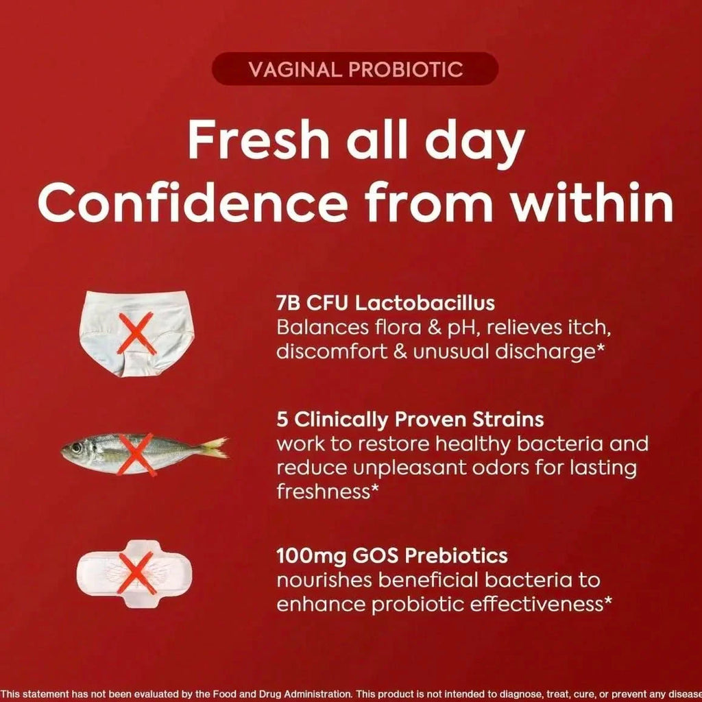 HerAure Women's Probiotics - PH Balance, Odor Control, Flora Health,Moistening, Tightening - With 7 Billion CFU Probiotic, Prebiotic, 7-In-1 Mushroom Blend,Cranberry, Pineapple,60 Capsules