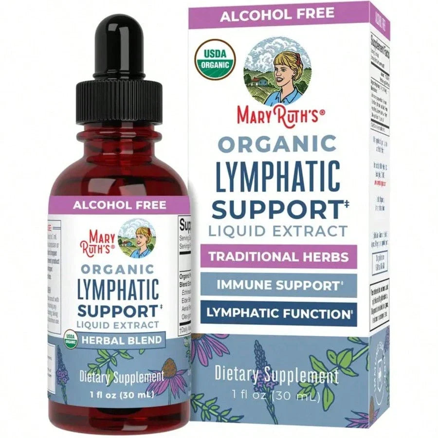 MaryRuths Lymphatic Support Herbal Blend Liquid Drops - USDA Organic - Echinacea & Elderberry - Blue Vervain - Vegan - 30 Servings, Free Shipping, For Women, For Men, Dietary Supplement
