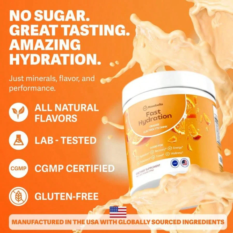 Rosabella Electrolytes For Fast Hydration, Fast Recovery, Electrolyte Imbalance - Watermelon, Lemon Lime, Orange