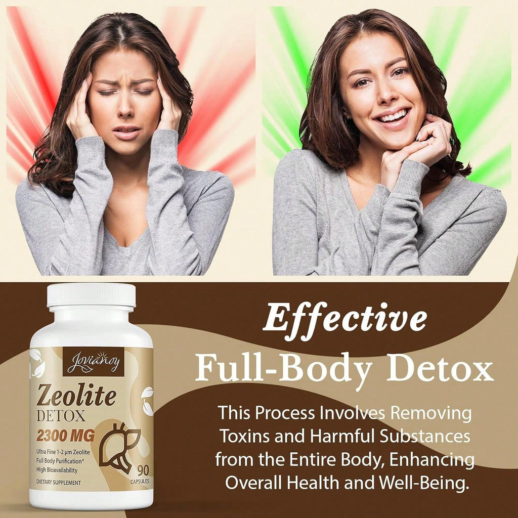 Zeolite Detox Capsules, Organic Activated Charcoal, Bentonite Clay, 1-2 µm Clinoptilolite, Maximum Absorption, Gut Liver Detox Cleanse Full Body For Women Men, 90 Capsules, Free Shipping